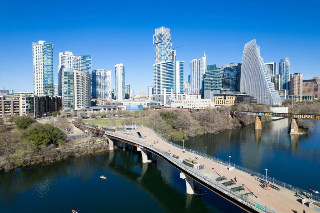 Austin, Texas bridge by the river