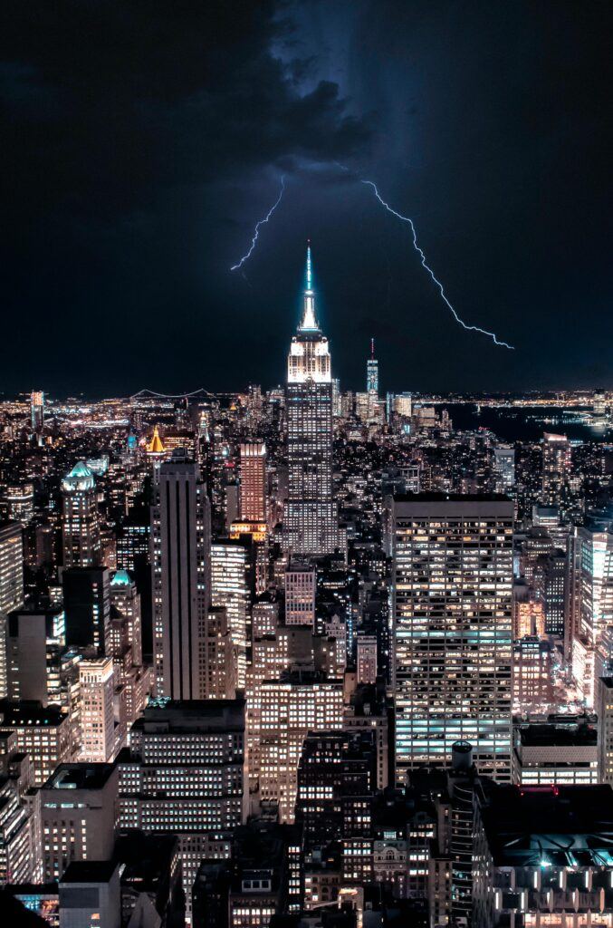 New York City skyline at night